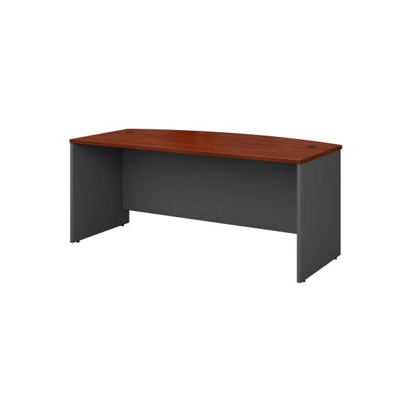 Bush Ind Bush Furniture Wood Desk Shell with Bow Front - 72in - Hansen Cherry - Series C WC-24446 - main